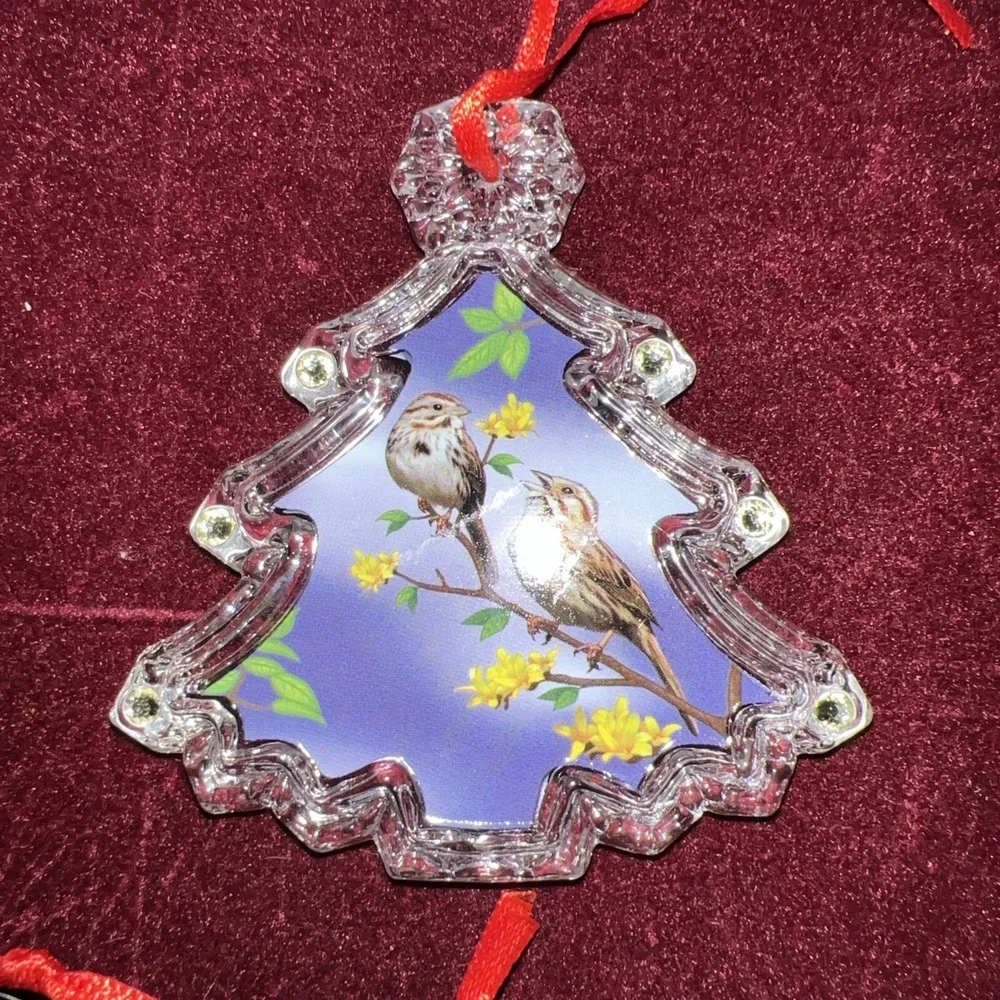 Collection of 6 Danbury Mint‎ Song Bird Crystal Christmas Ornaments